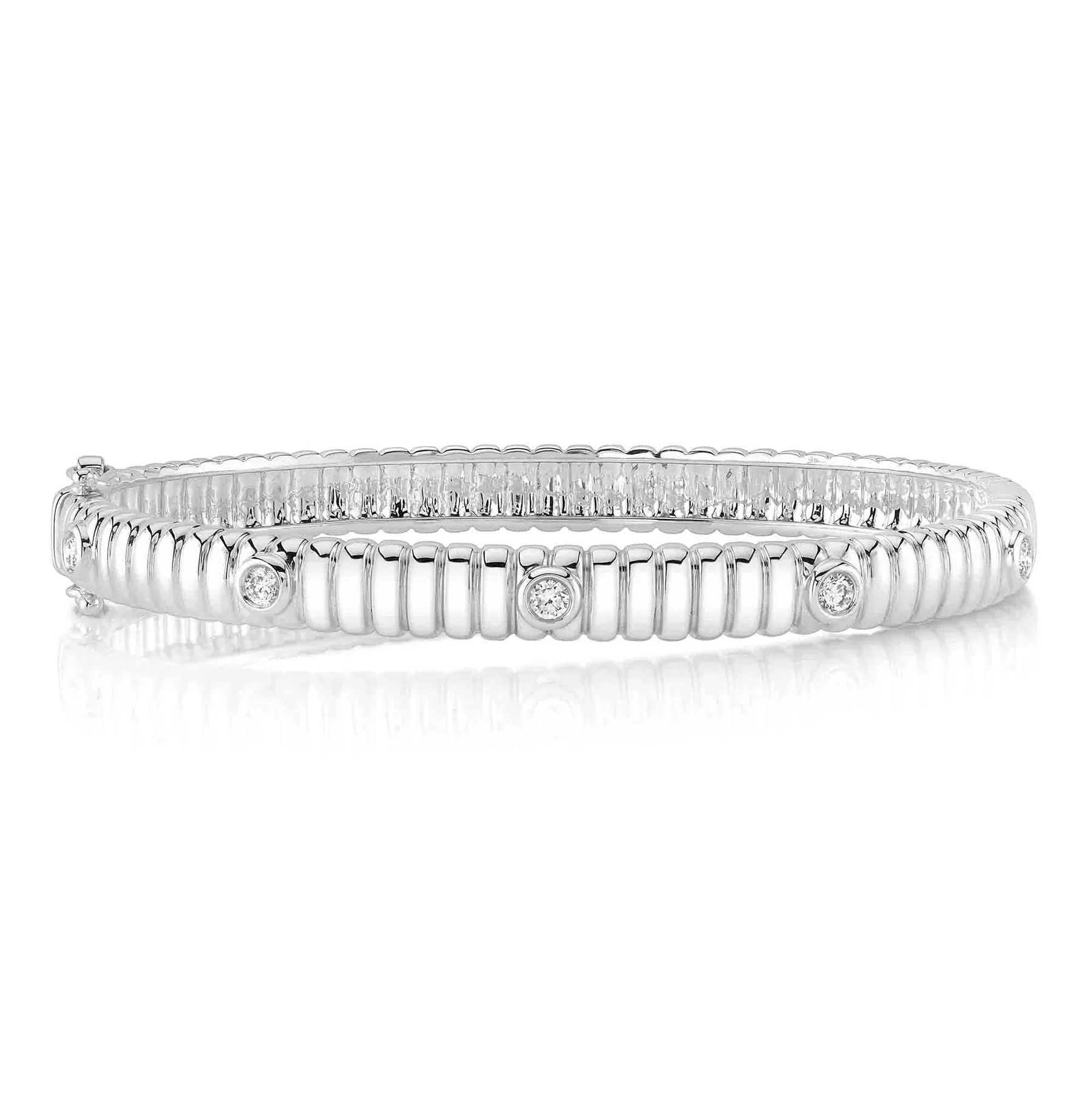 14K Gold 0.33 Carat Diamond Bezel Bangle