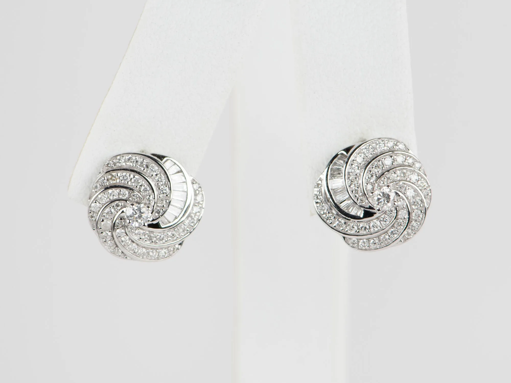 18K Gold Camellia Earrings with Diamond Studs Can Hang Dangles R3215