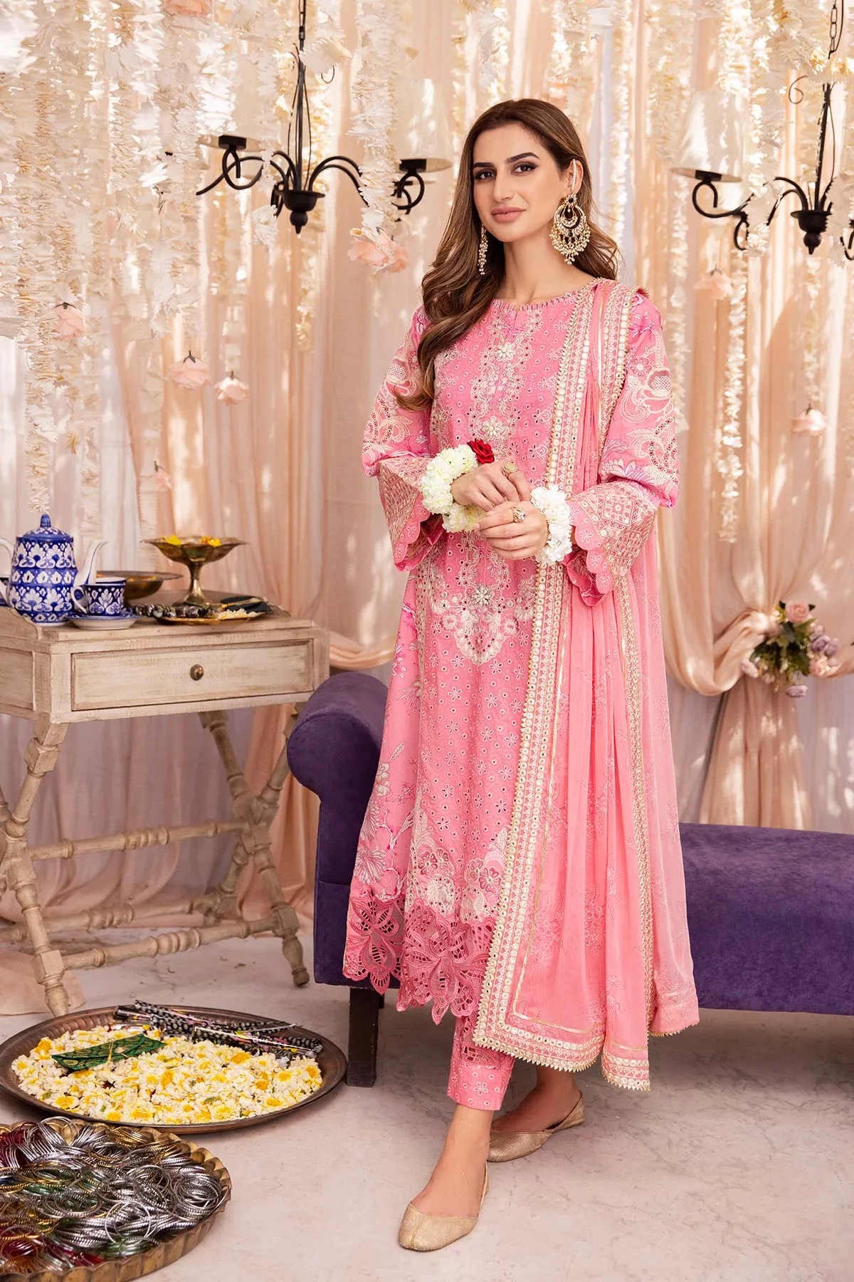 3 Pc Charizma Unstitched Luxury Embroidered Eid Collection ED23-01