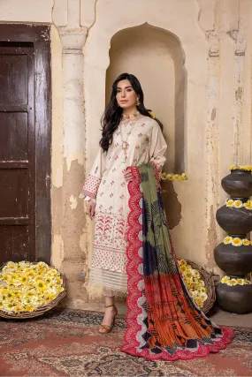 3 Pc Unstitched Embroidered Luxury Lawn CLM-08