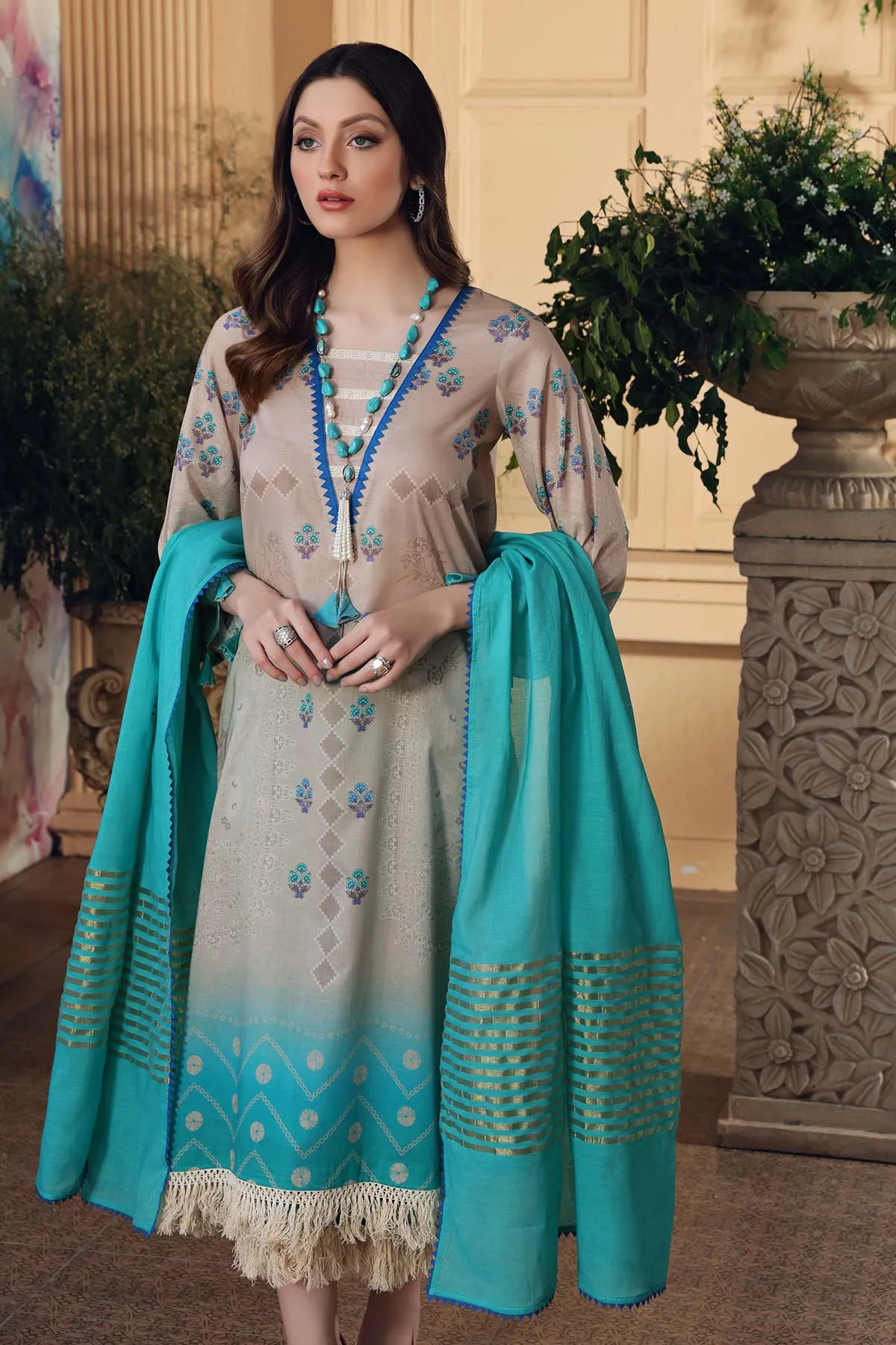 3-pc Unstitched Lawn with Chiffon Dupatta CP-40