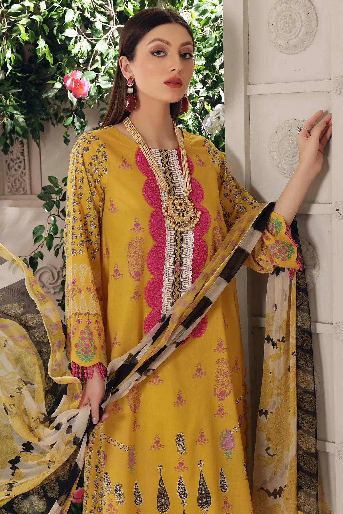 3-pc Unstitched Lawn with Chiffon Dupatta CP-41