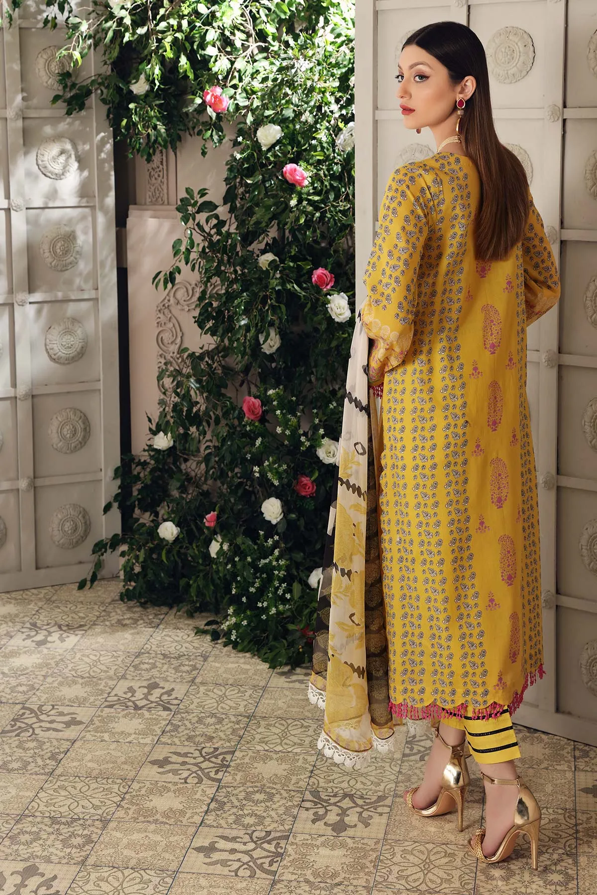 3-pc Unstitched Lawn with Chiffon Dupatta CP-41