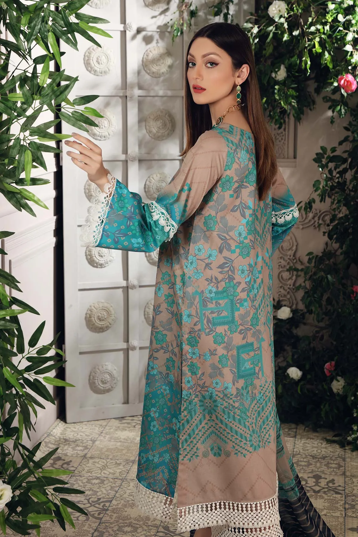 3-pc Unstitched Lawn with Chiffon Dupatta CP-51