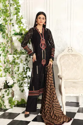 3-piece Unstitched Embroidered Swiss With Chiffon Dupatta CM-04