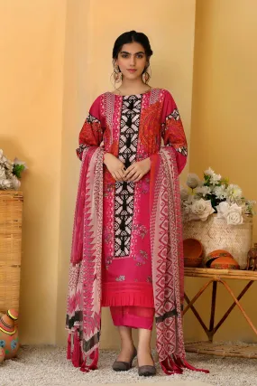 3-piece Unstitched Lawn with Print Chiffon Dupatta CP-35