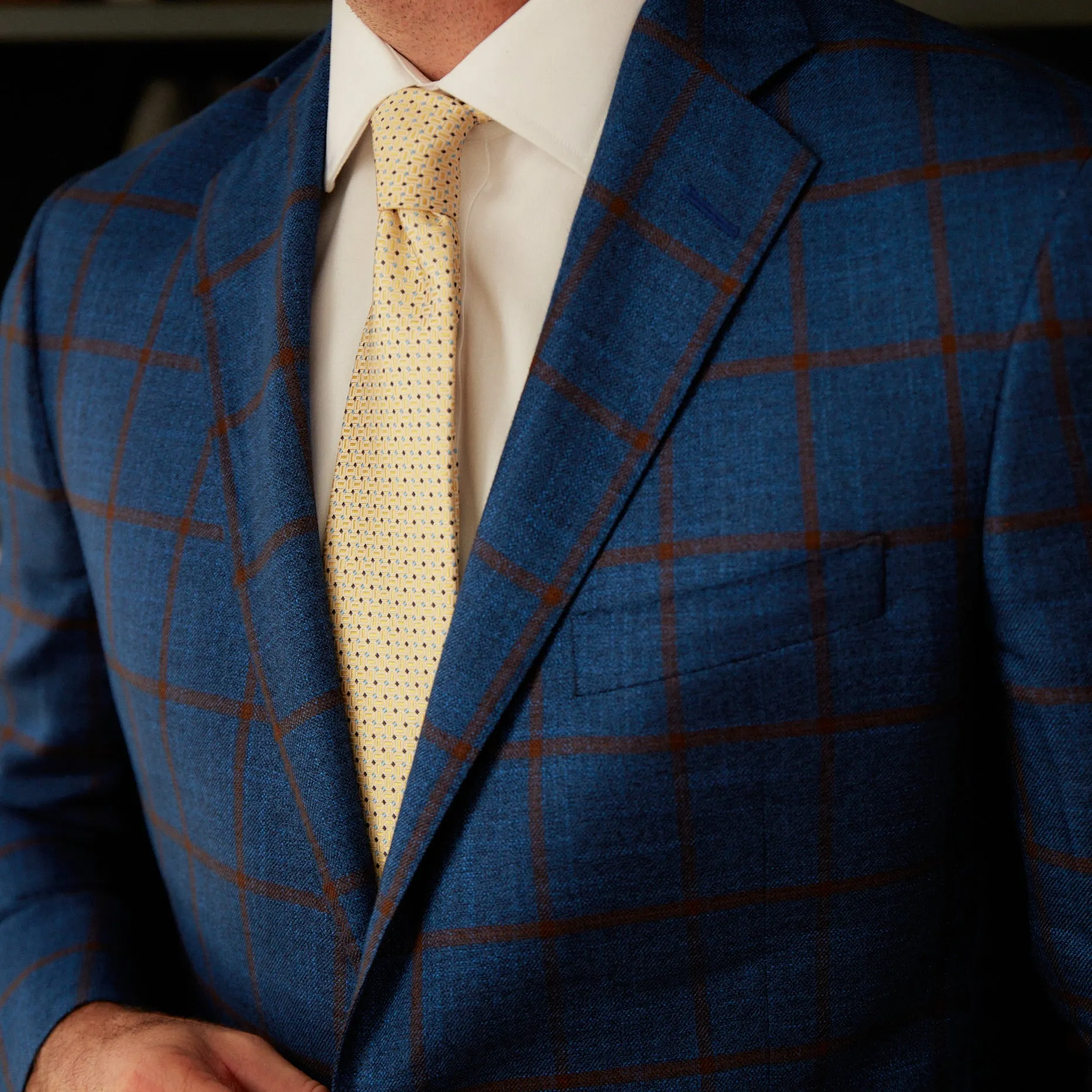 Audubon Royal Blue with Rust Overcheck Sport Coat