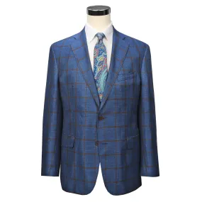 Audubon Royal Blue with Rust Overcheck Sport Coat