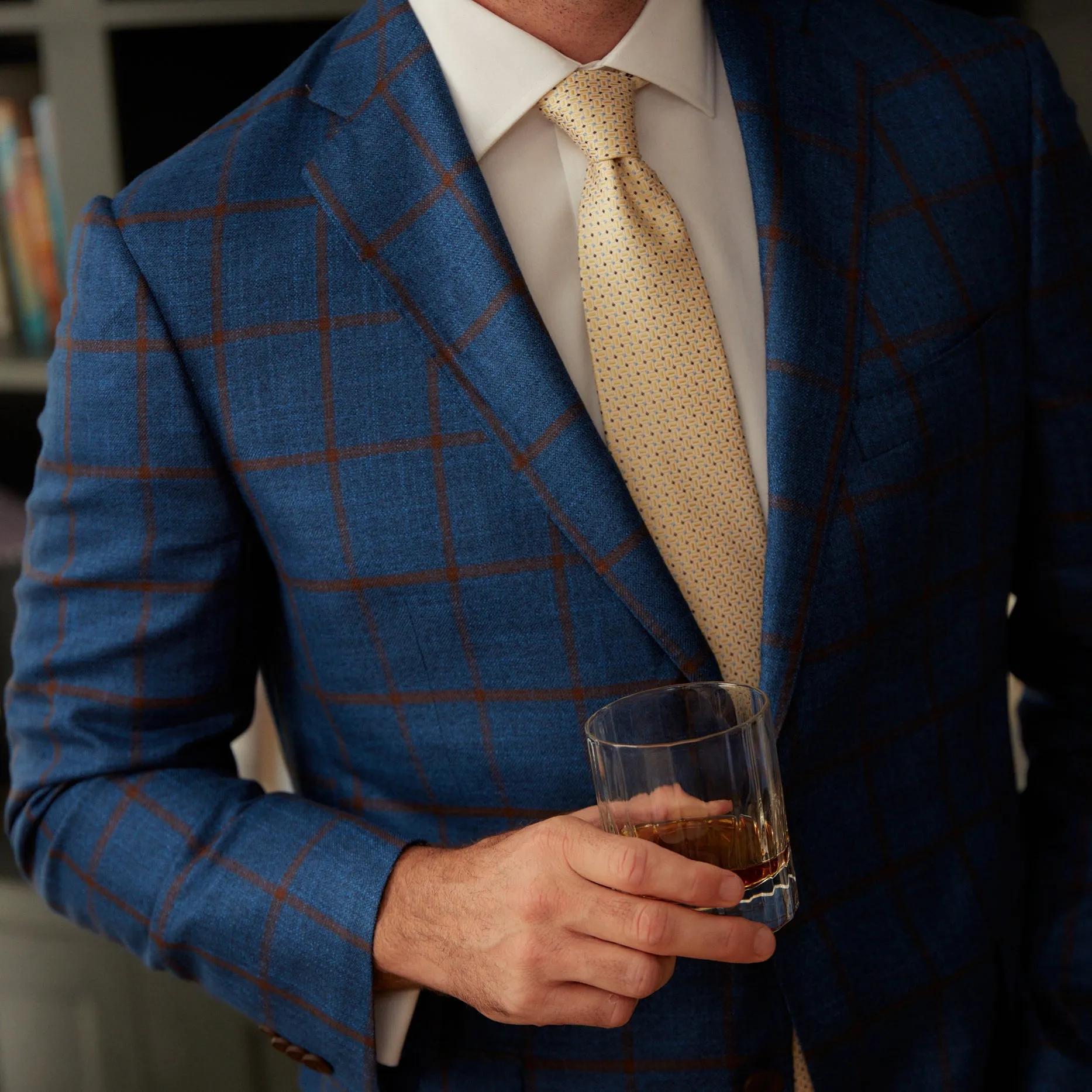 Audubon Royal Blue with Rust Overcheck Sport Coat