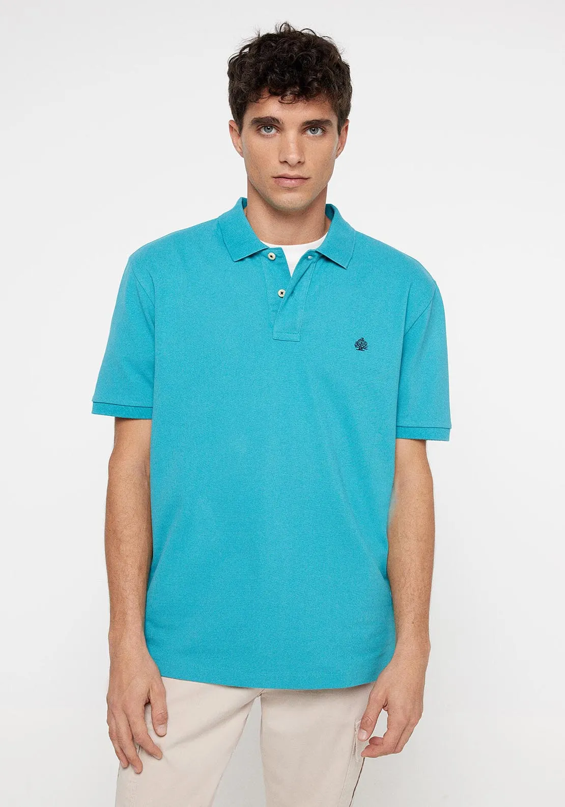 Basic piqué polo shirt - Blue