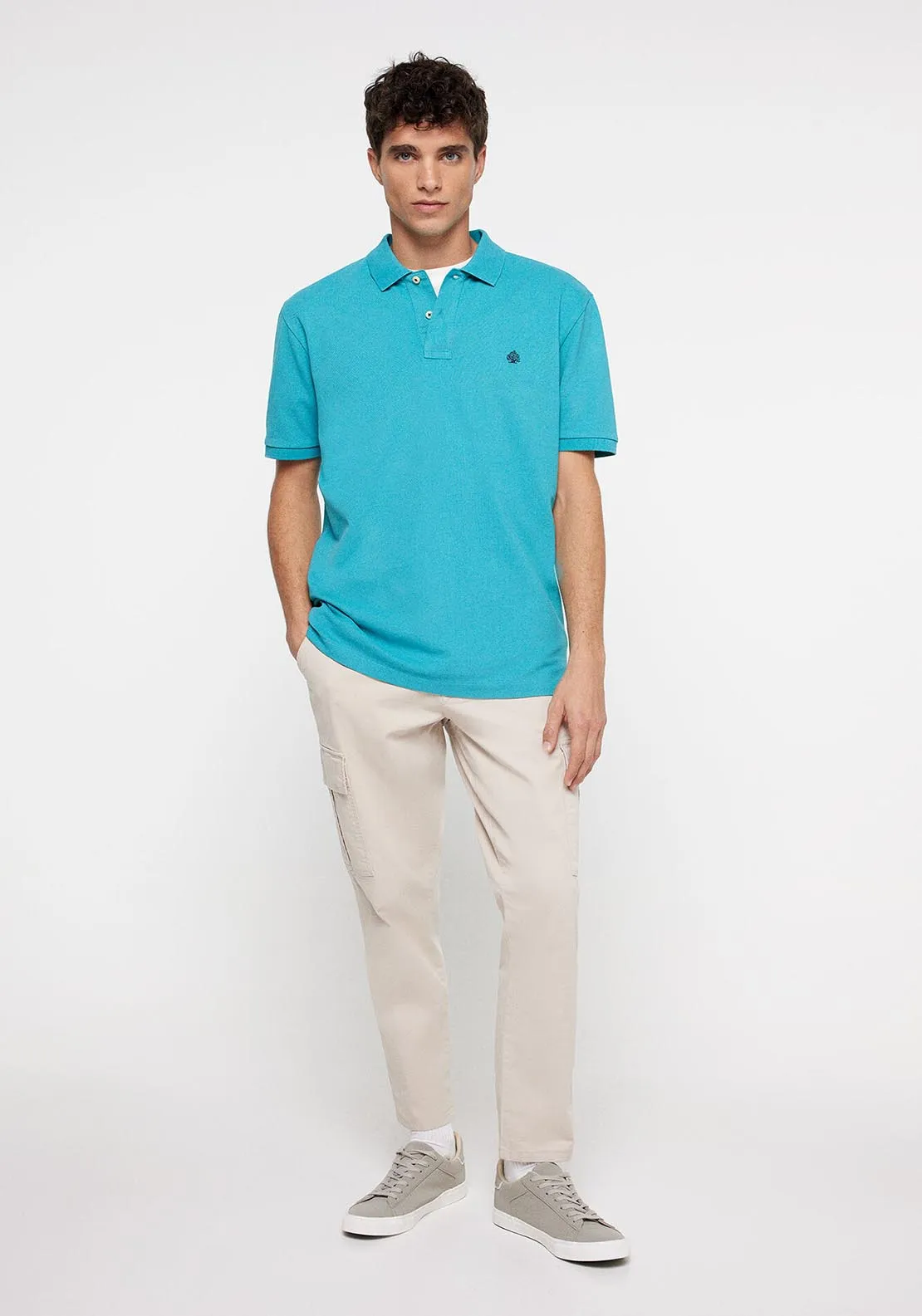 Basic piqué polo shirt - Blue