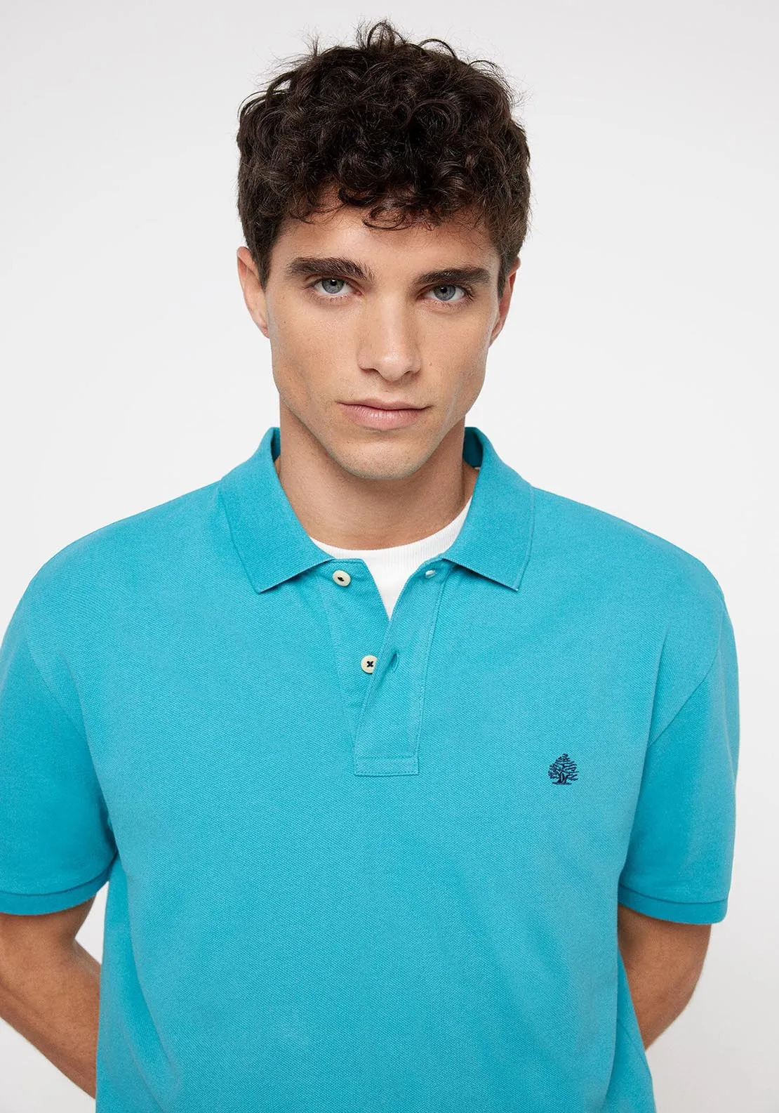 Basic piqué polo shirt - Blue