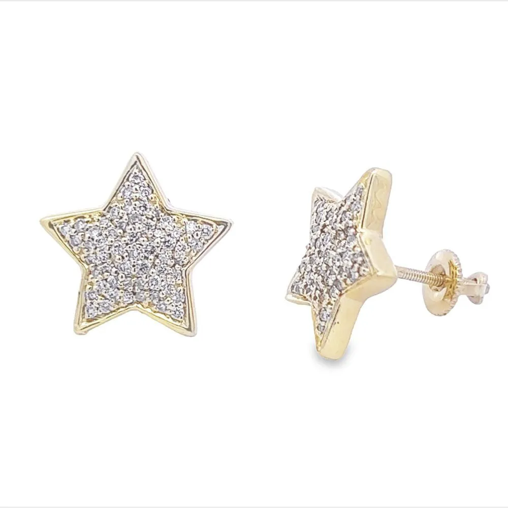 Big Star Diamond Earrings .50cttw 10K Gold