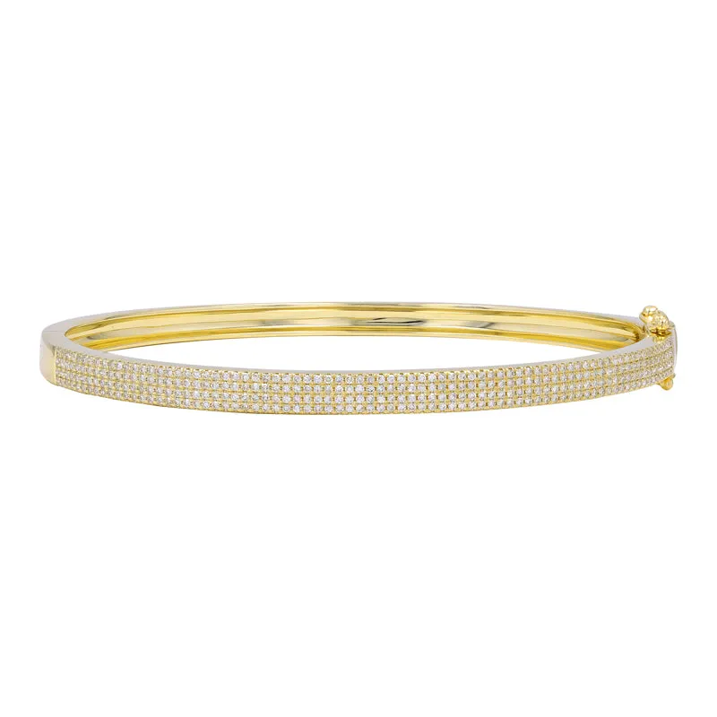 CARL 4 ROW PAVE DIAMOND BANGLE BRACELET