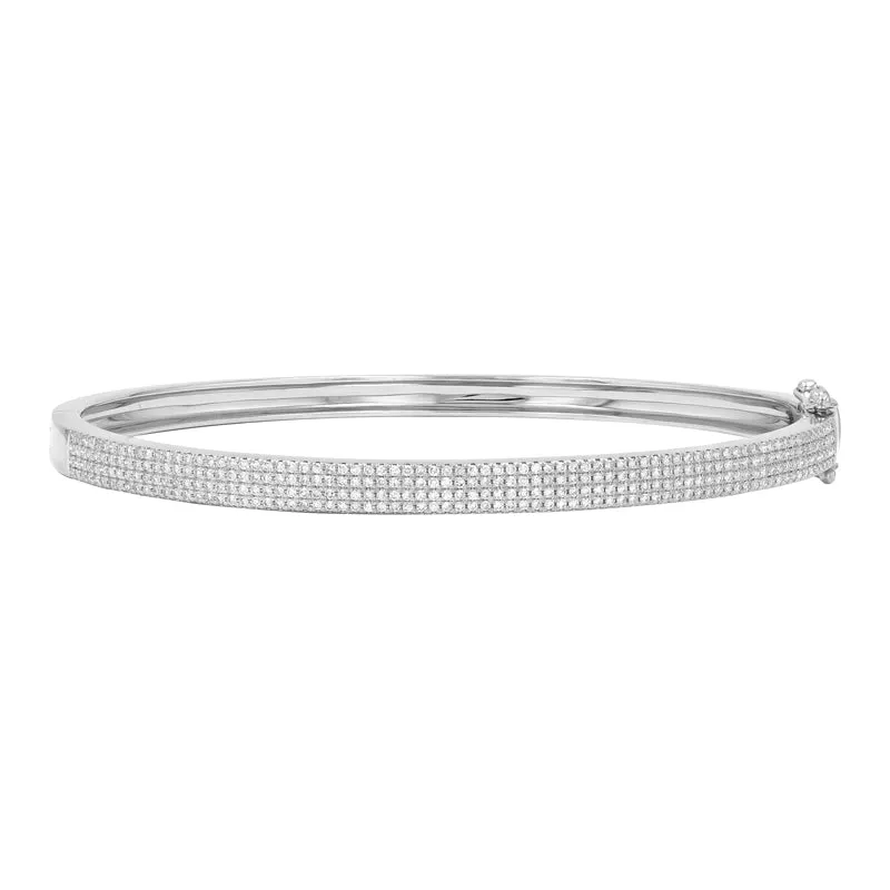 CARL 4 ROW PAVE DIAMOND BANGLE BRACELET