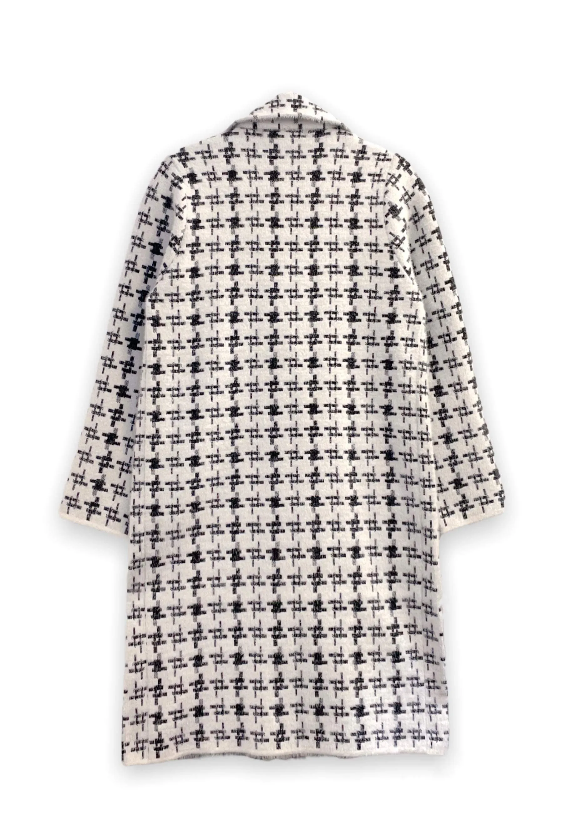 coat - WHITE CROSSHATCH COAT