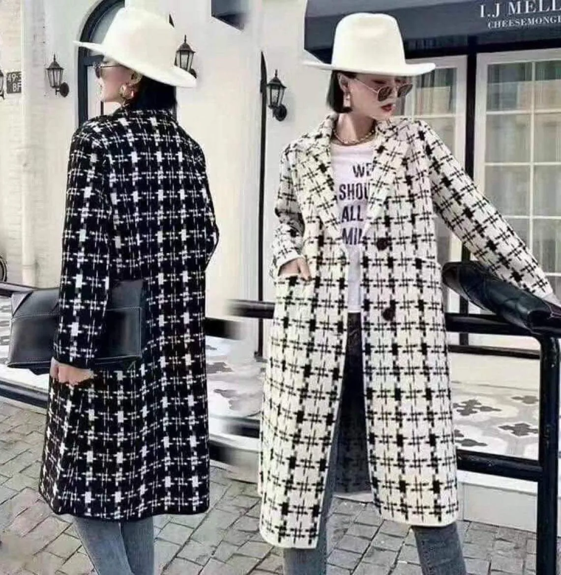 coat - WHITE CROSSHATCH COAT