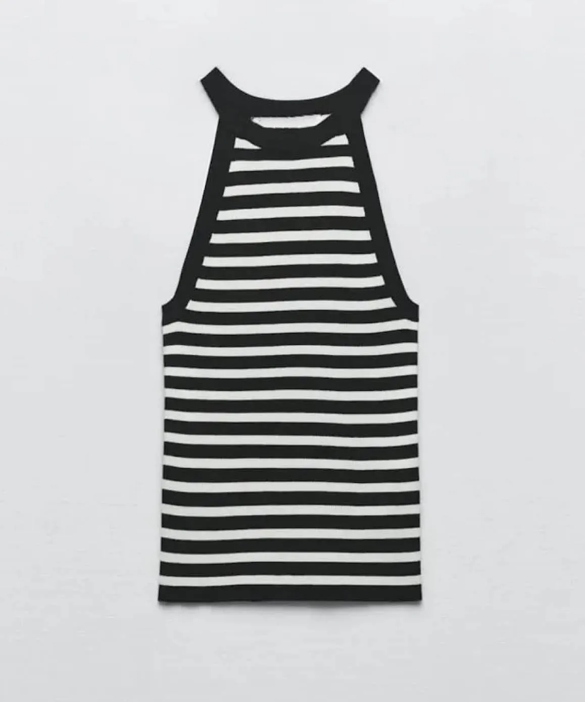 Cotton Ribbed Knit Tank Top In Stripes