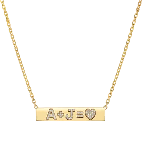 Custom Diamond Bar Necklace