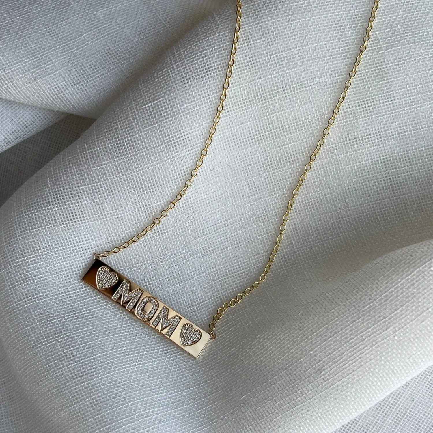 Custom Diamond Bar Necklace