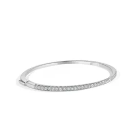 Diamond Bangle in 14KT White Gold