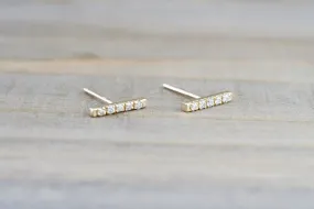 Diamond Bar Studs Earrings