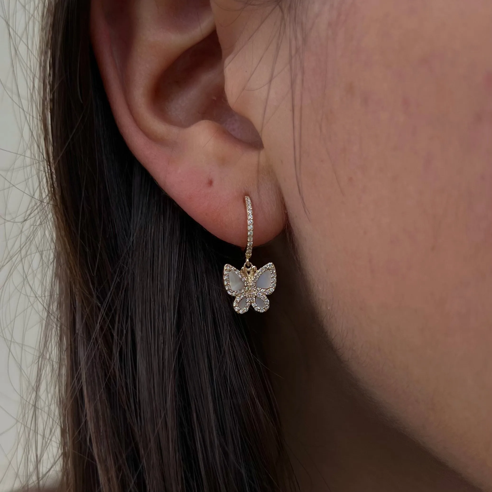 Diamond Butterfly Earrings