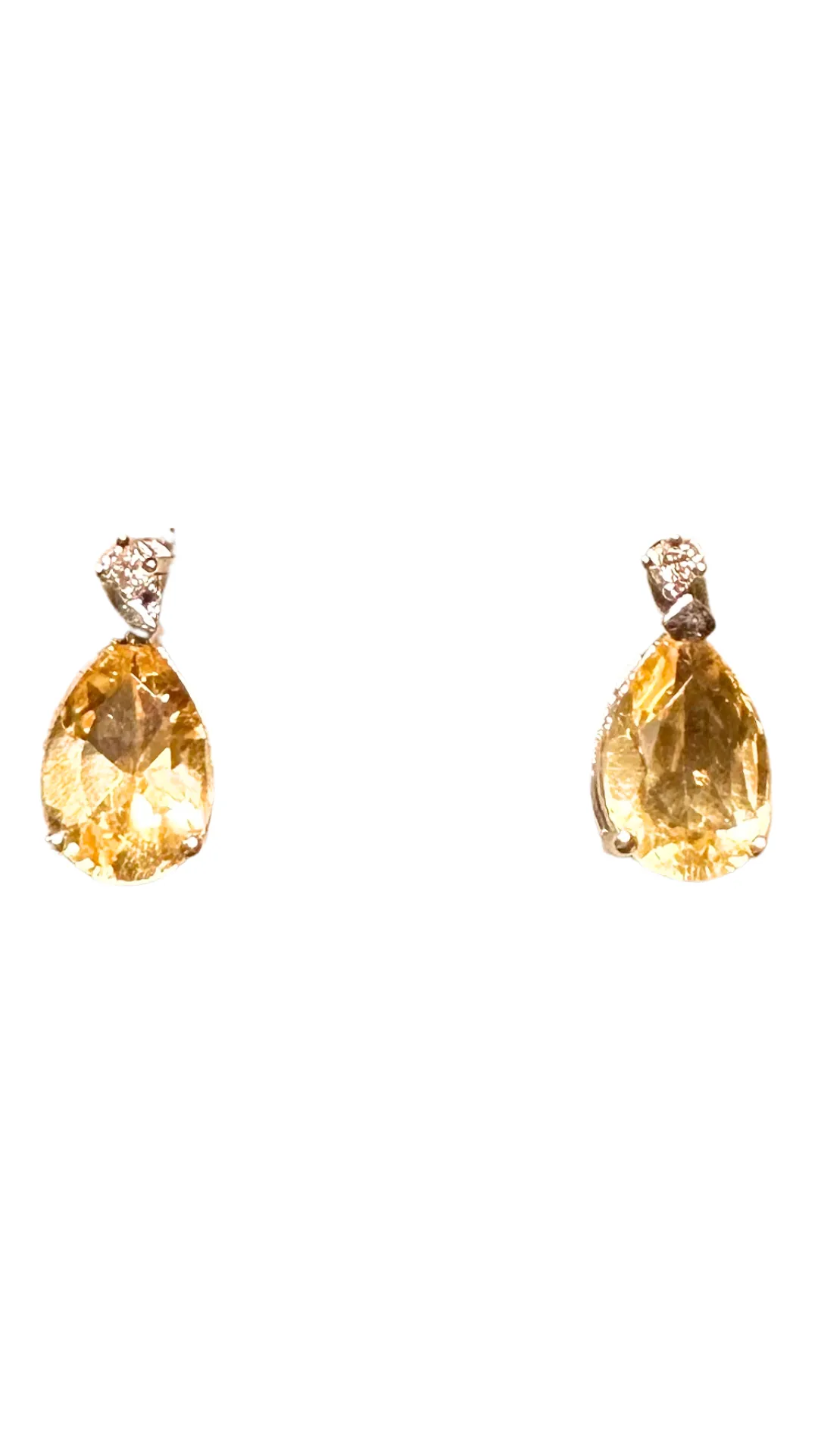 Diamond Citrine Earrings