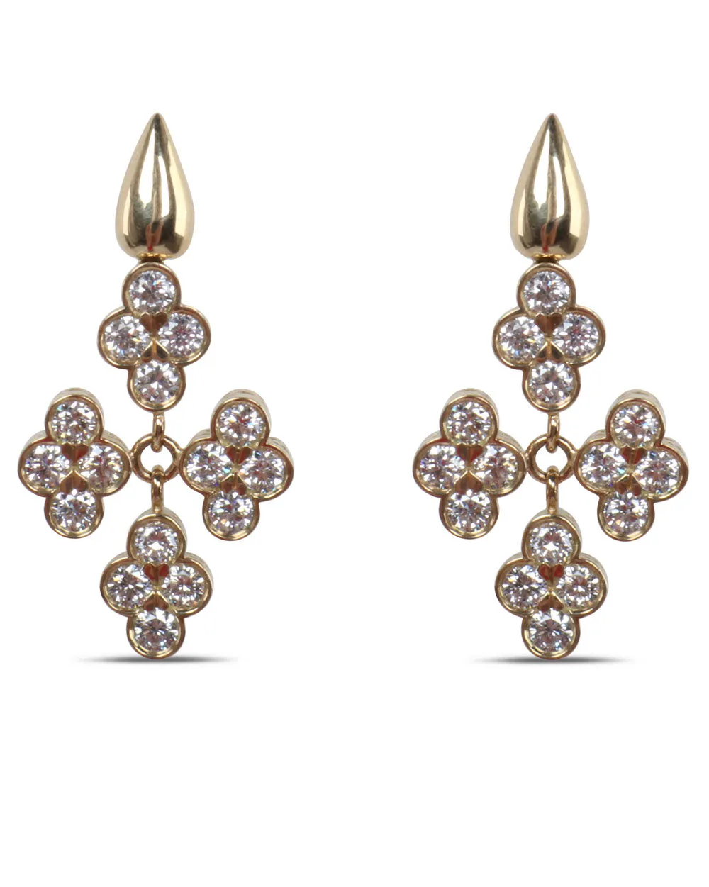 Diamond Clover Earrings