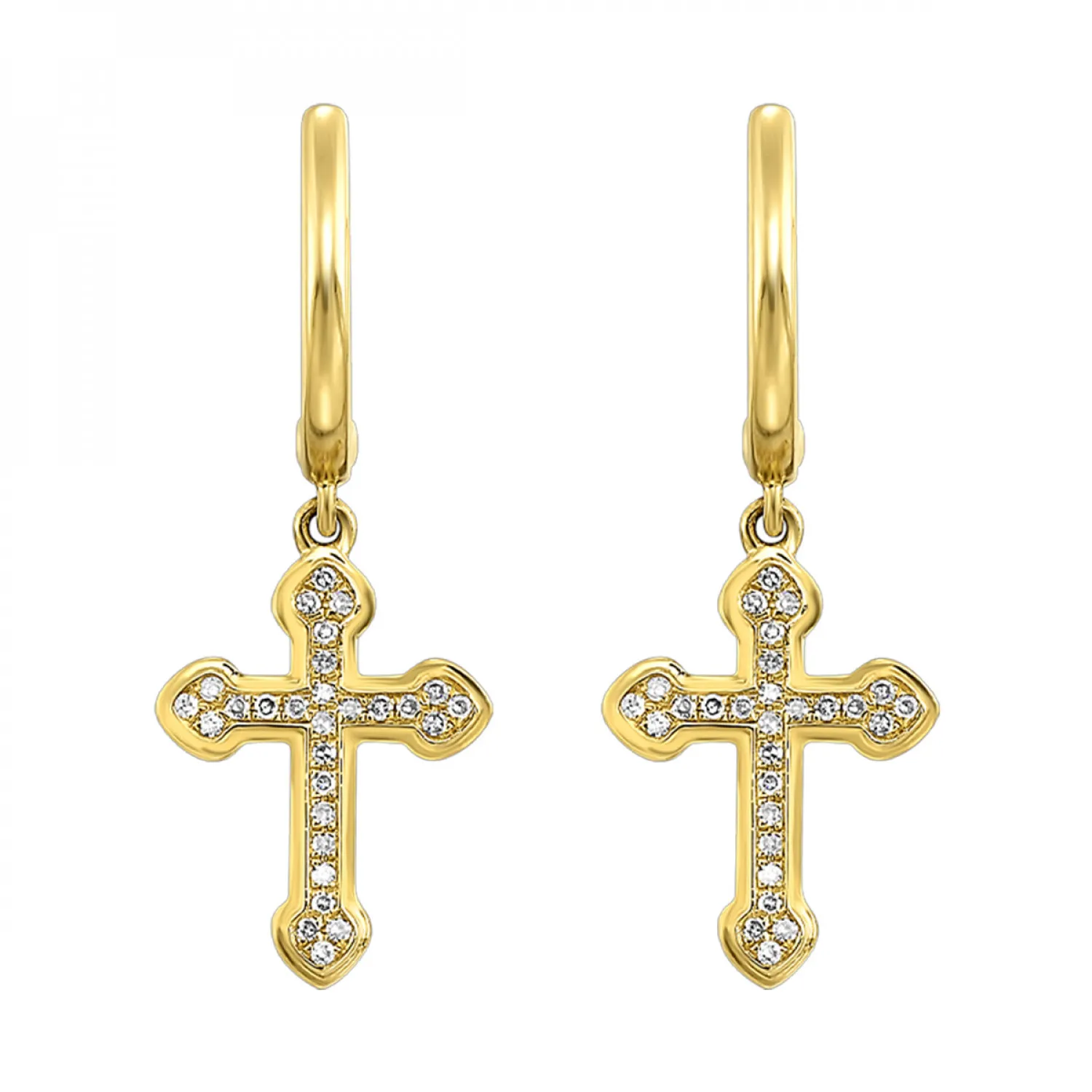 Diamond Cross Earrings