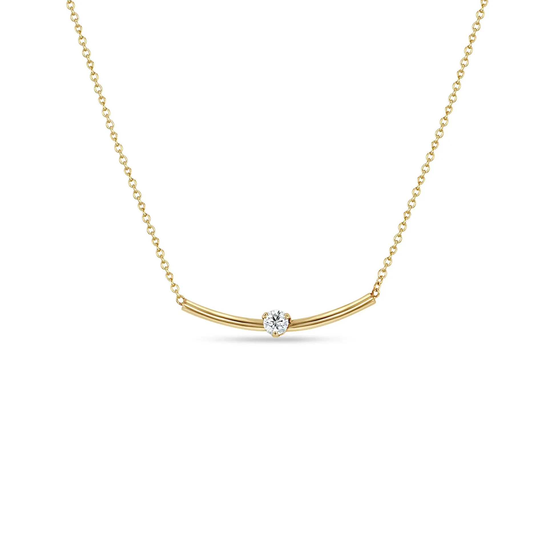 Diamond Curved Bar Necklace