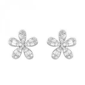 Diamond Flower Earrings