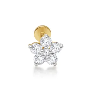 Diamond Flower Flat Back Stud