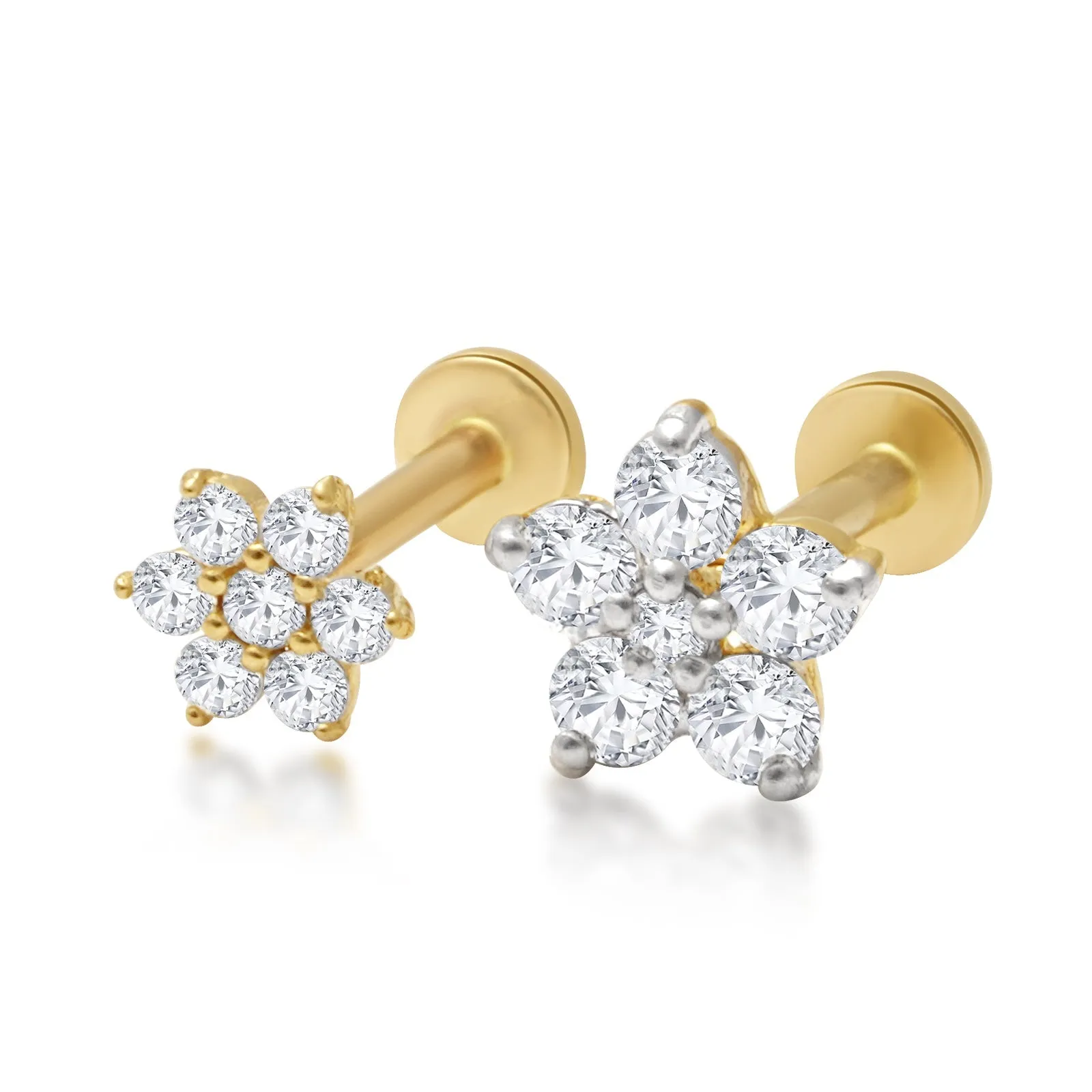 Diamond Flower Flat Back Stud