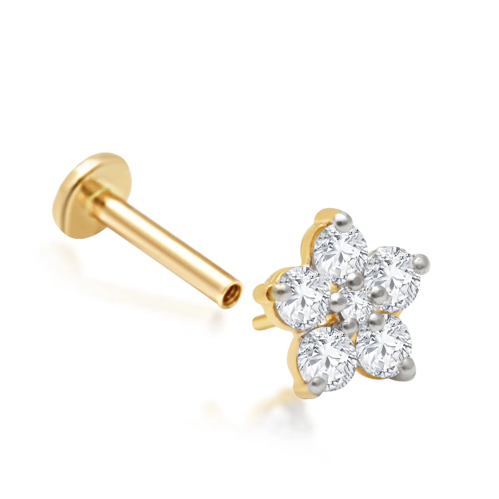 Diamond Flower Flat Back Stud