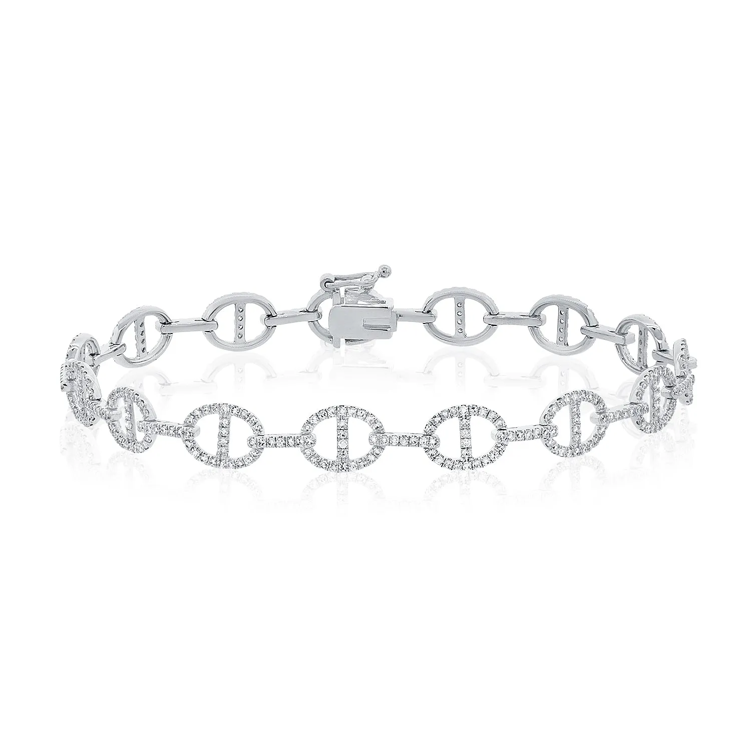 Diamond Oval Bridge Bracelet