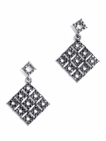 Diamond Shaped Pendant Earrings