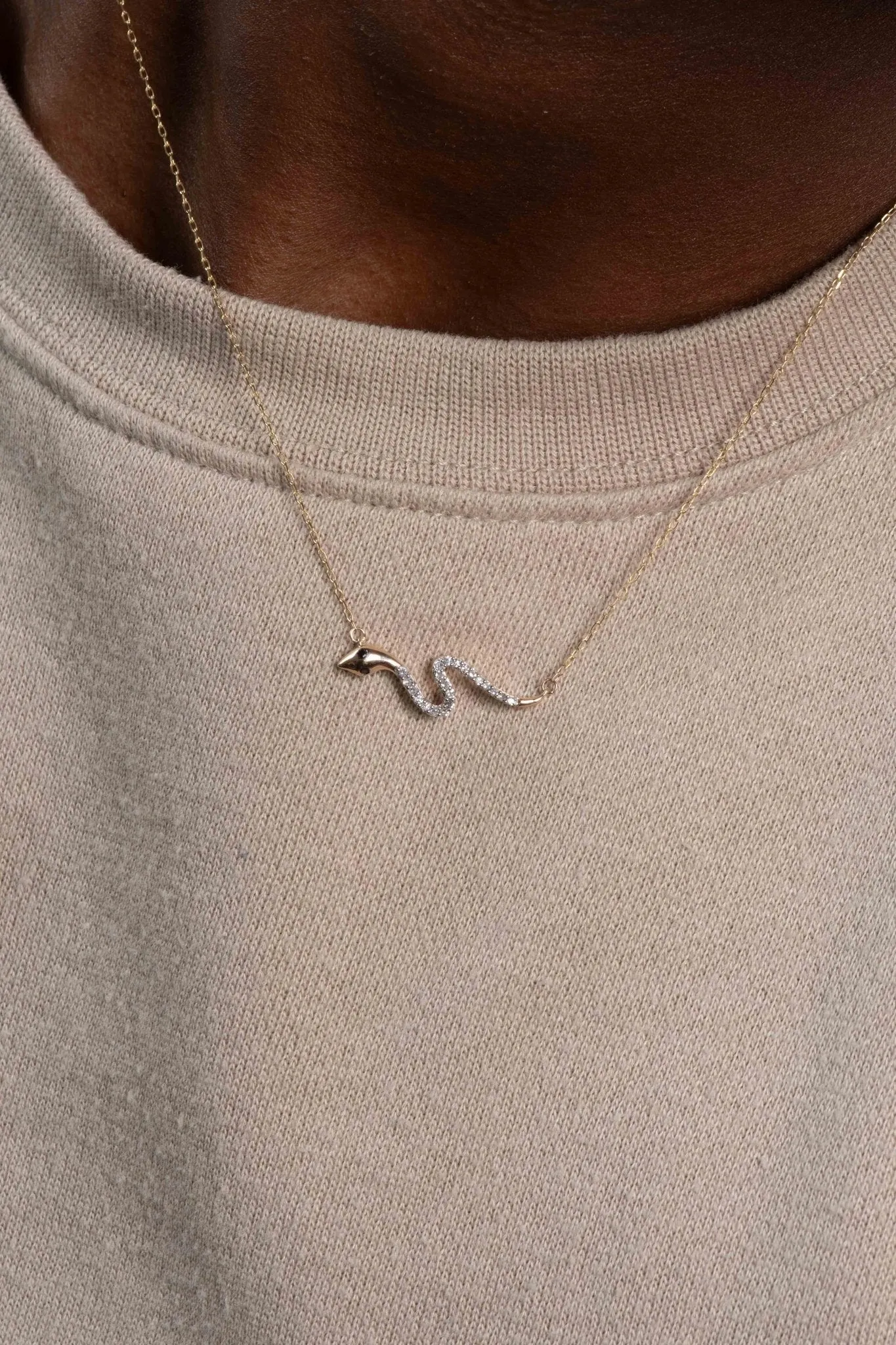 Diamond Snake Necklace