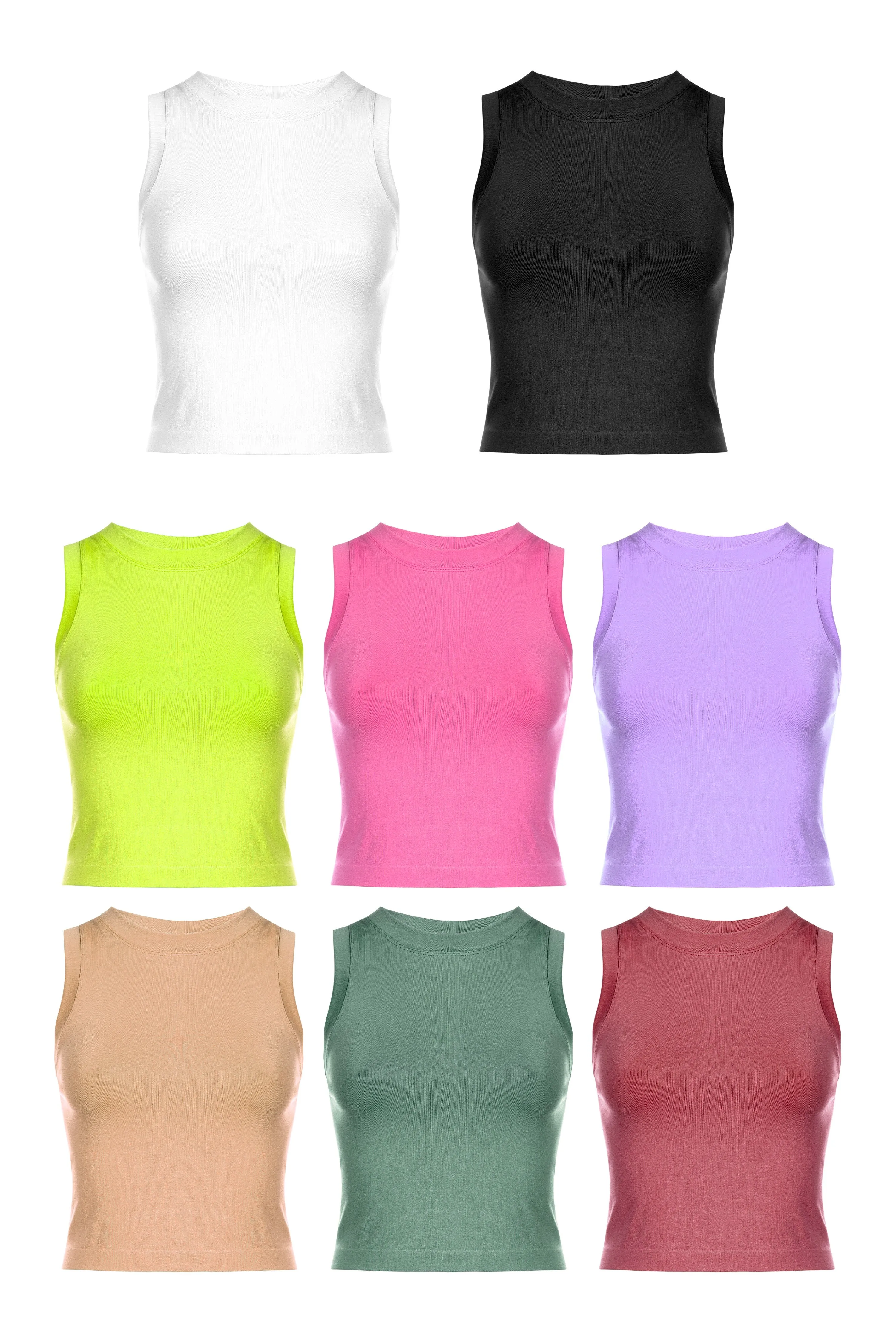 Dynamic Cropped Seamless Muscle Tank - 7 Colors