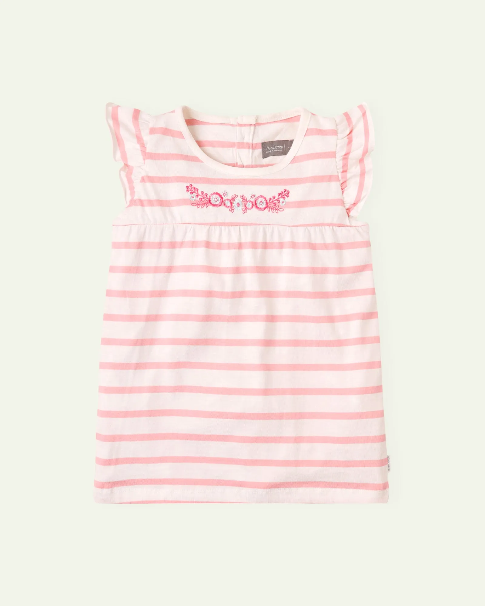 Embroidered Striped Top