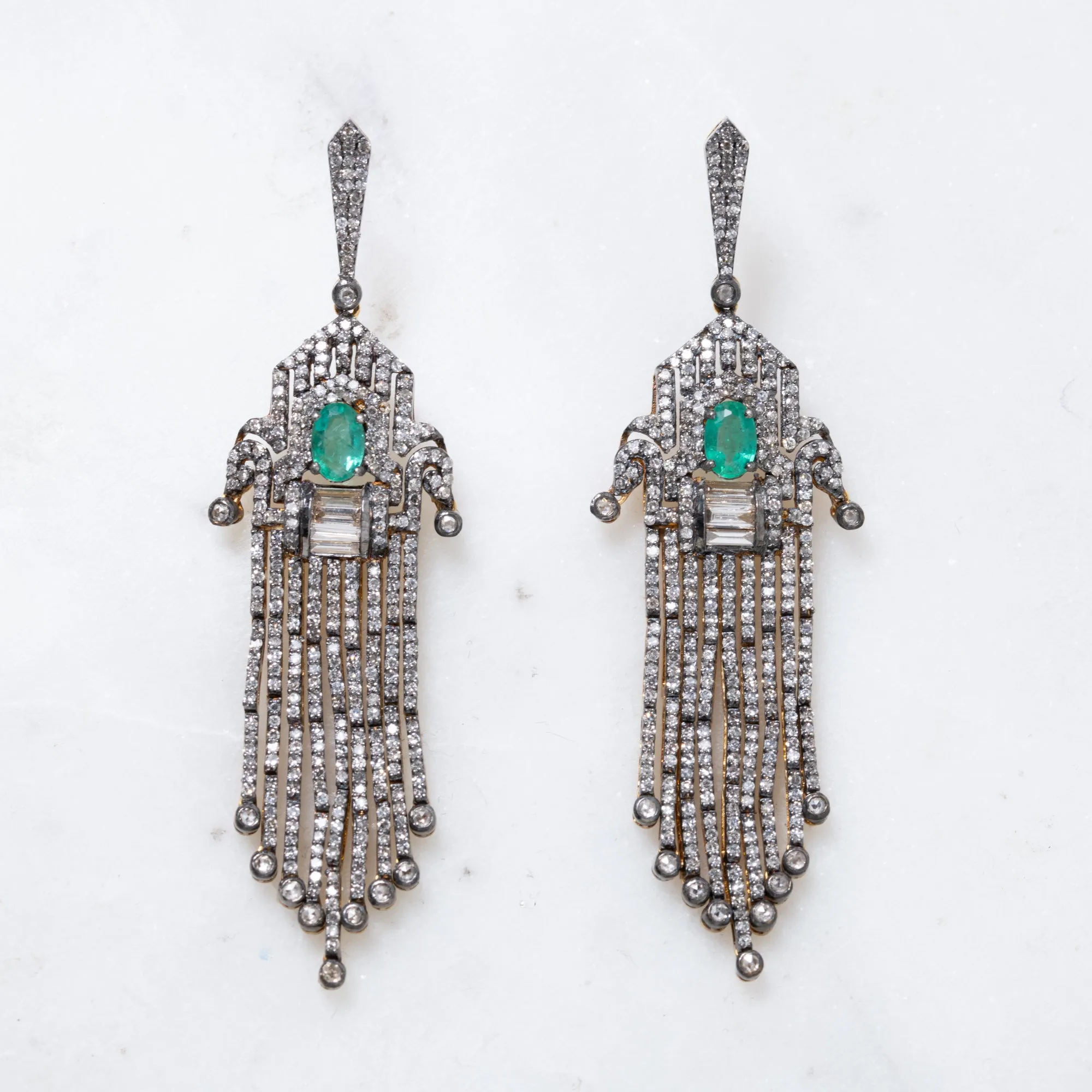 Emerald and Diamond Earrings