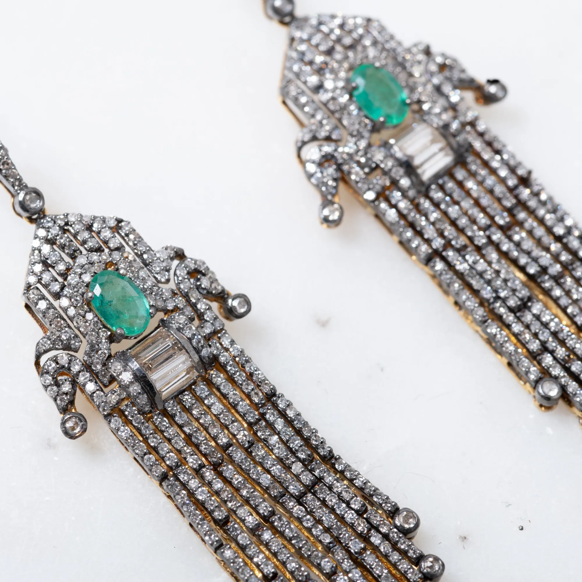 Emerald and Diamond Earrings