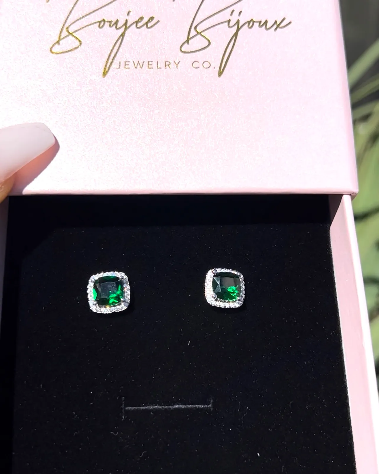 Emerald Diamond Studs