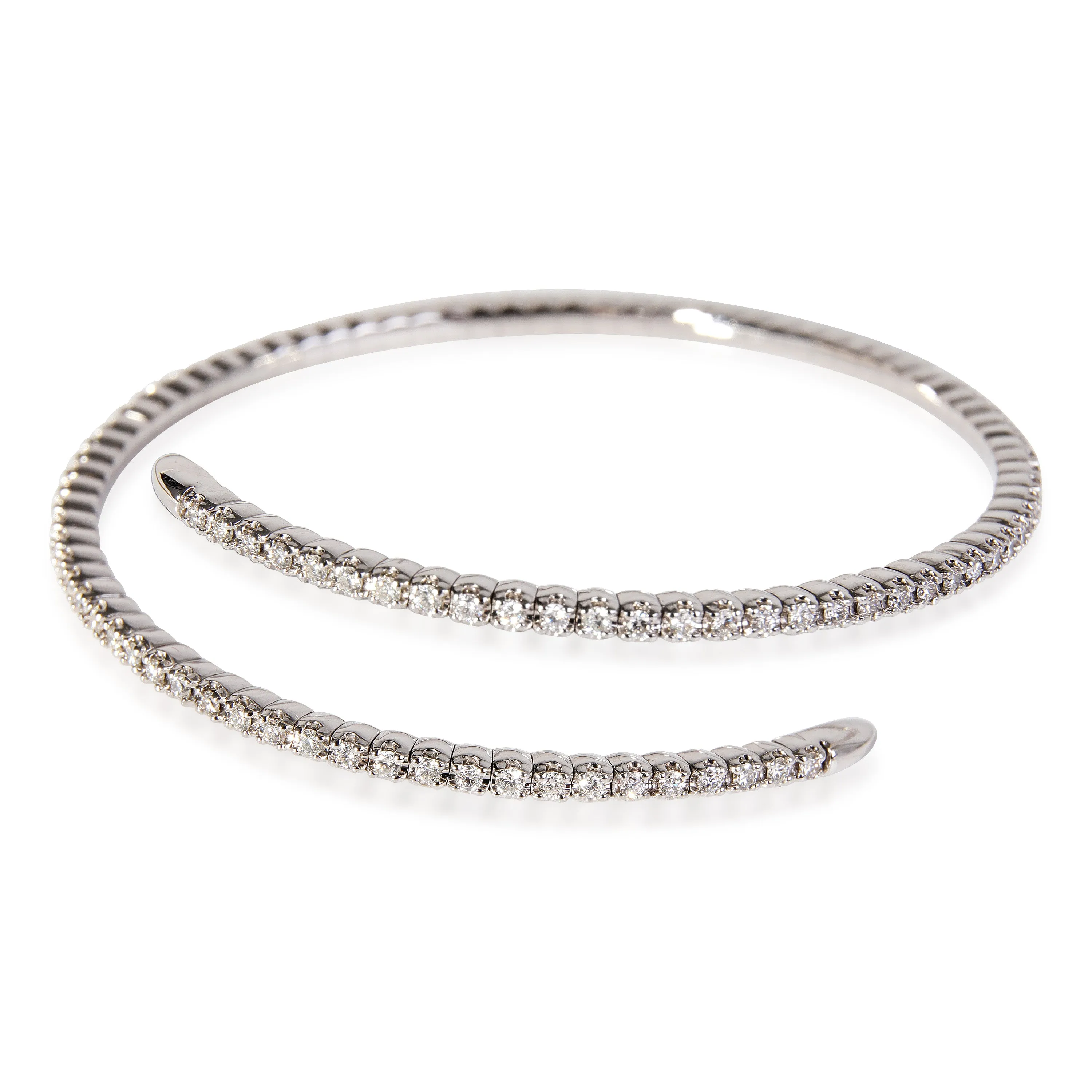 Flexible Diamond Bangle in 18k White Gold (1.50 Ctw)