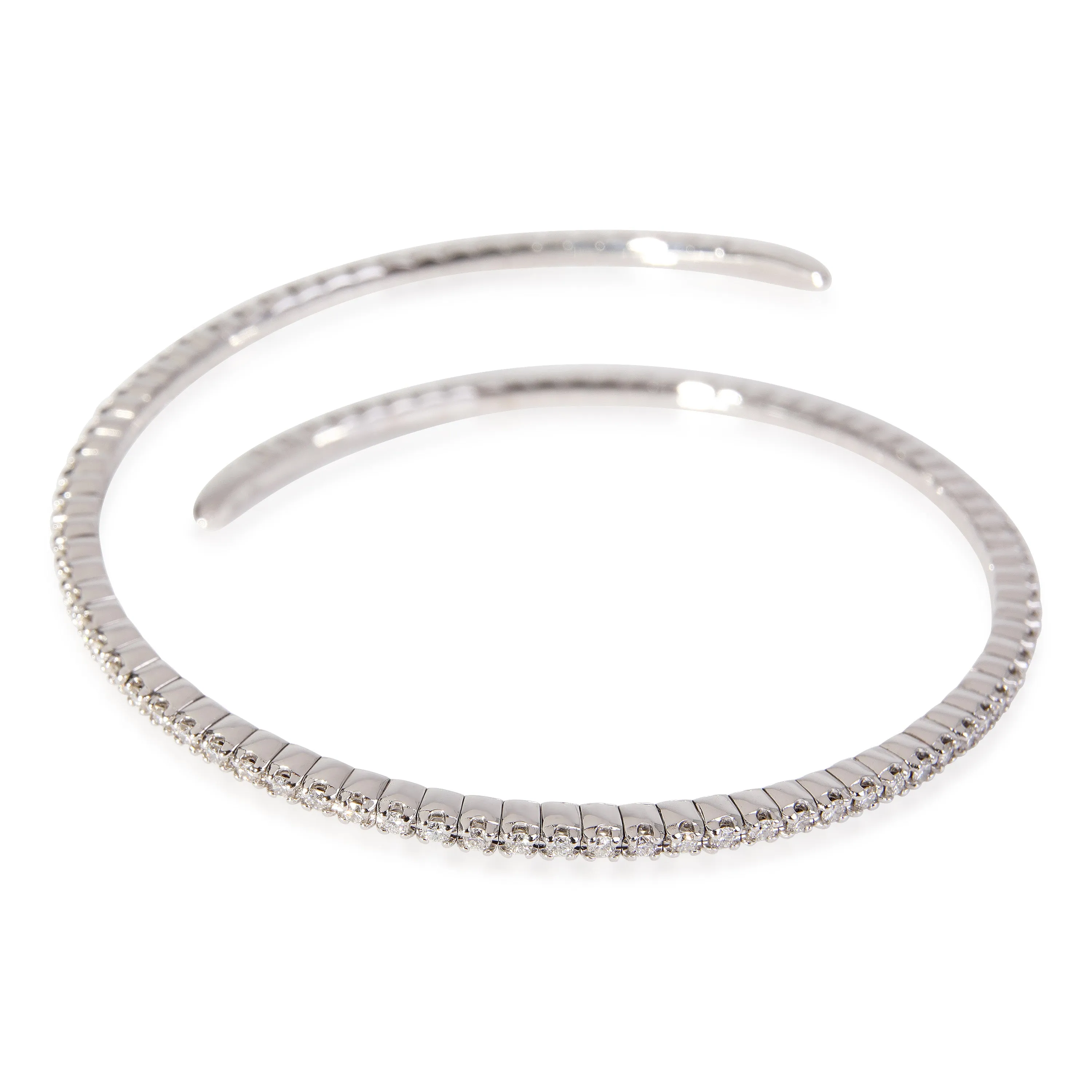 Flexible Diamond Bangle in 18k White Gold (1.50 Ctw)