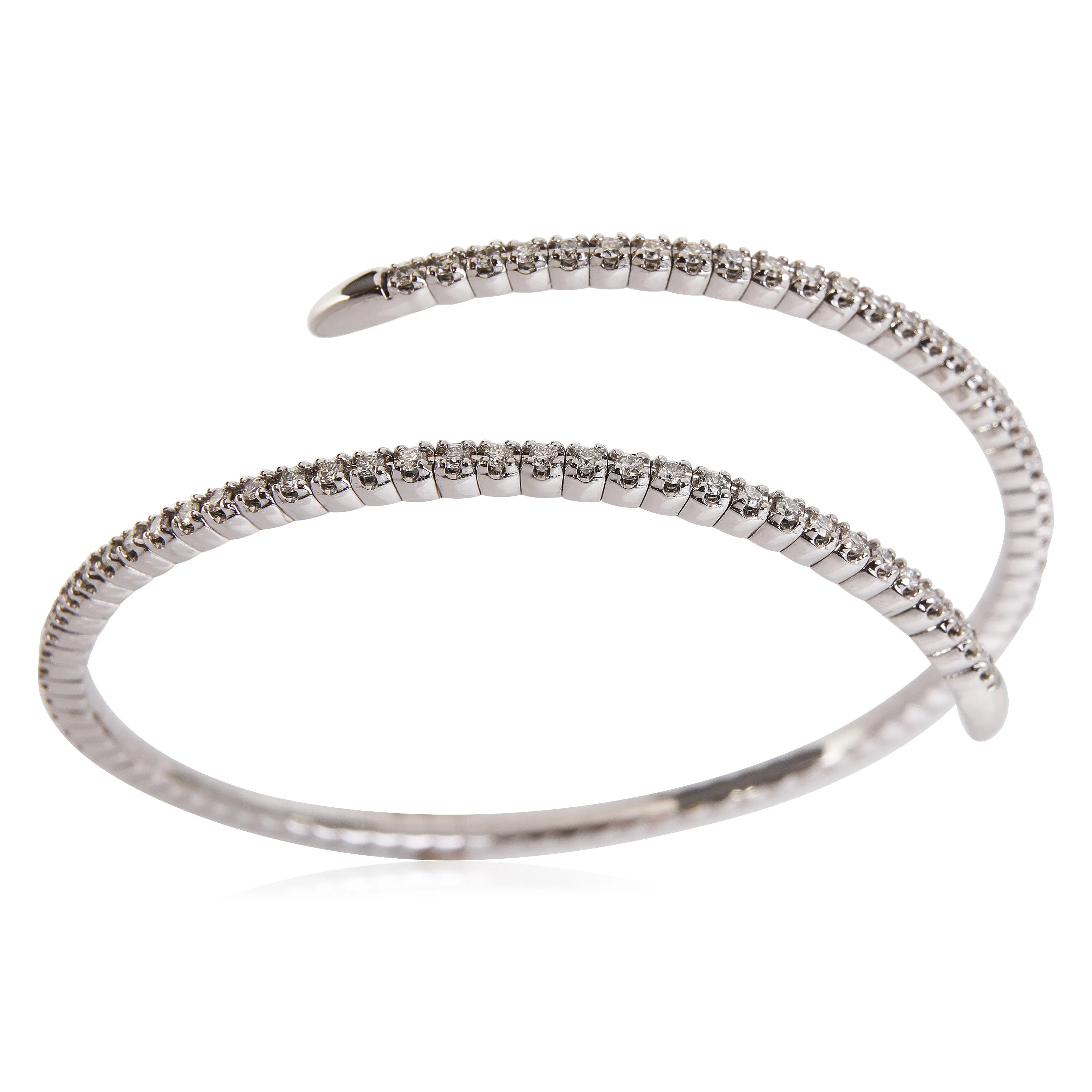 Flexible Diamond Bangle in 18k White Gold (1.50 Ctw)