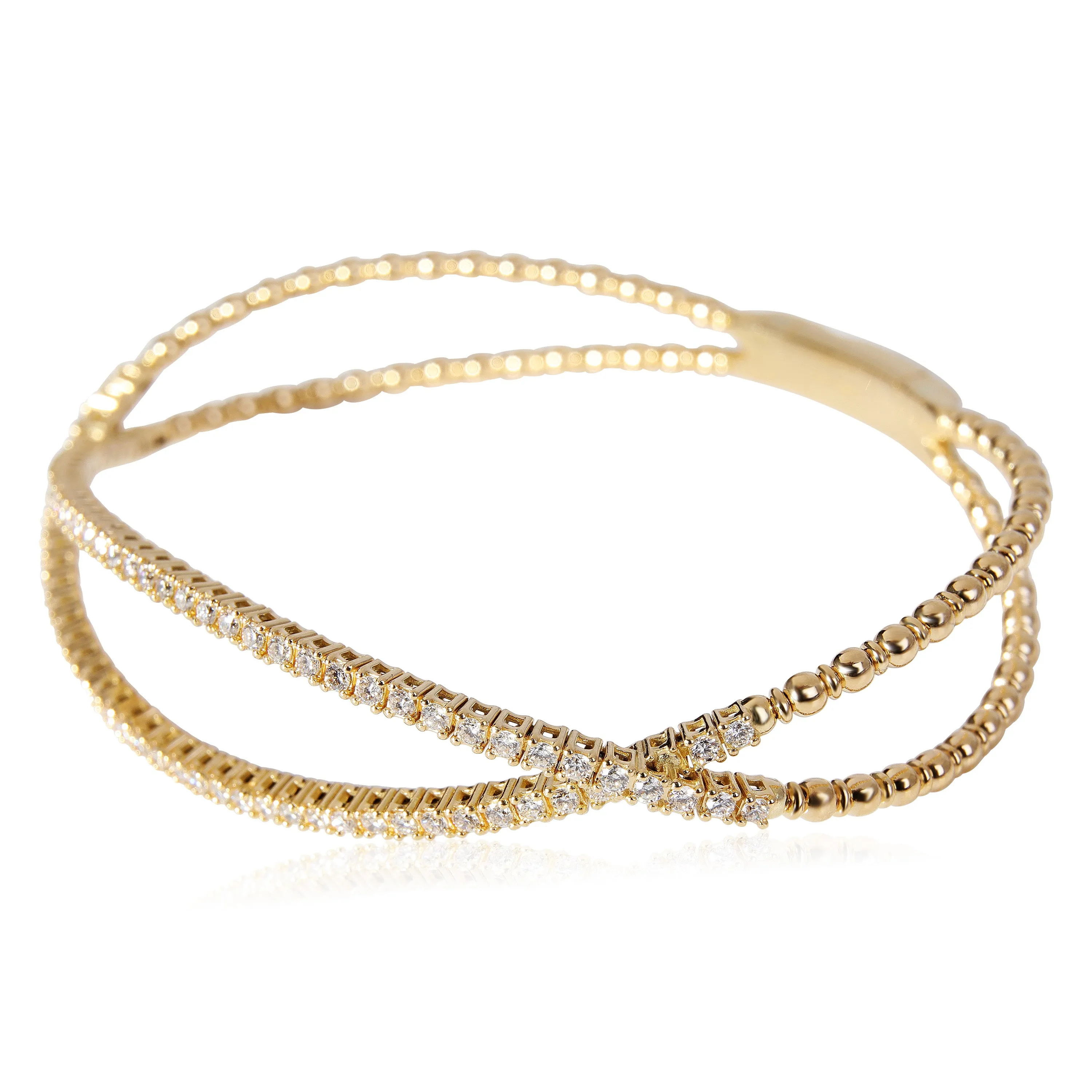 Flexible X Diamond Bangle in 18k Yellow Gold (1.10 CTW)