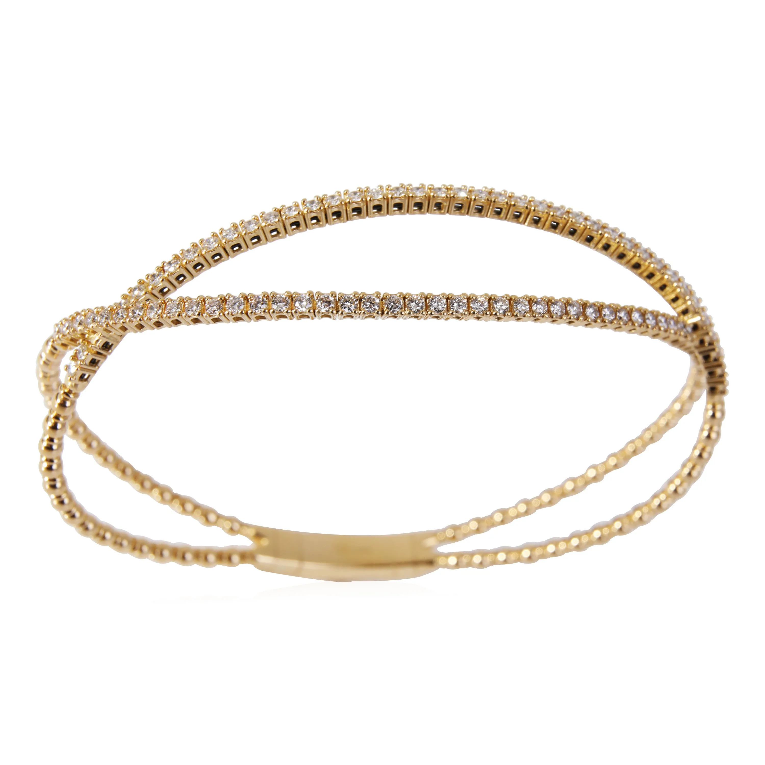 Flexible X Diamond Bangle in 18k Yellow Gold (1.10 CTW)