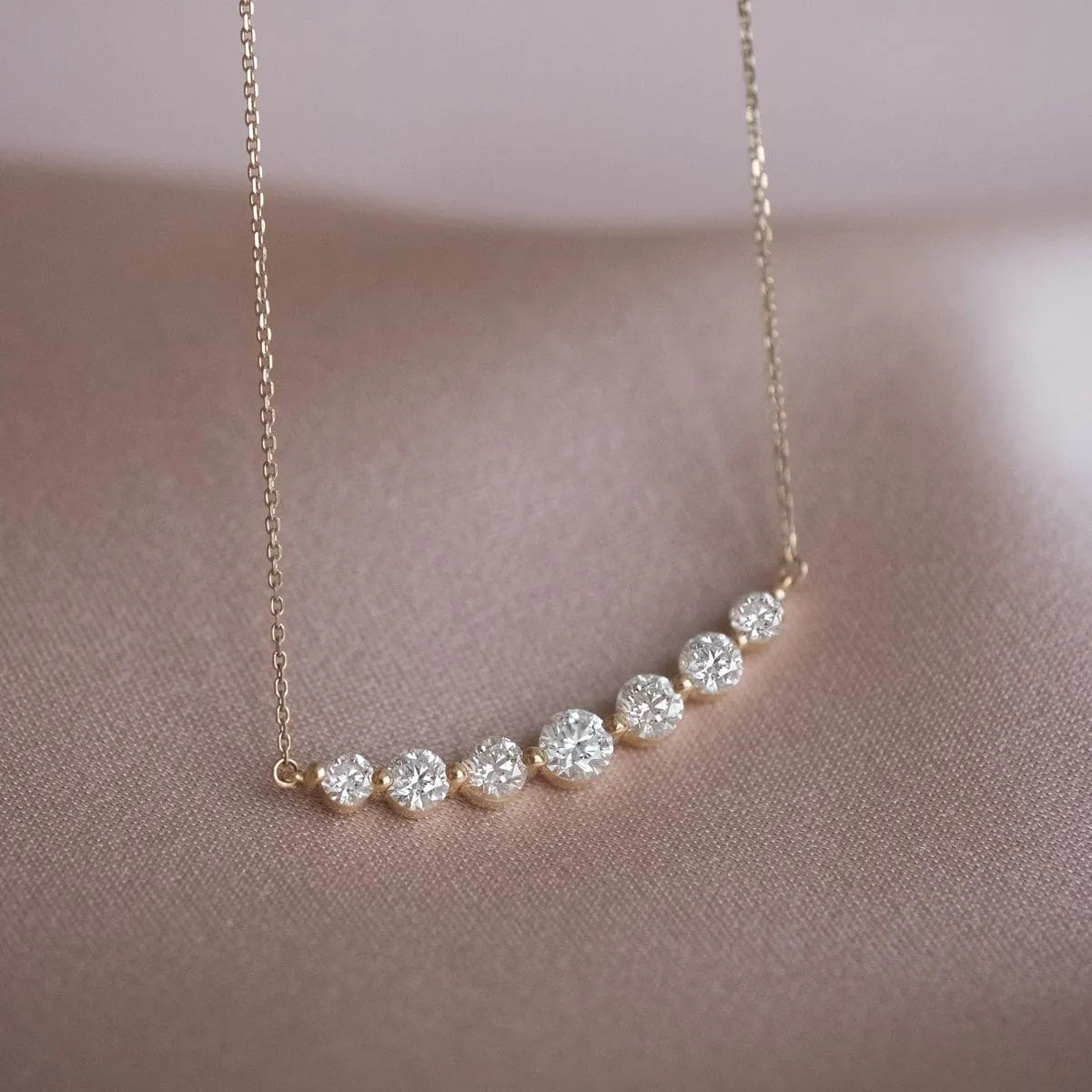 Floating White Diamond Necklace