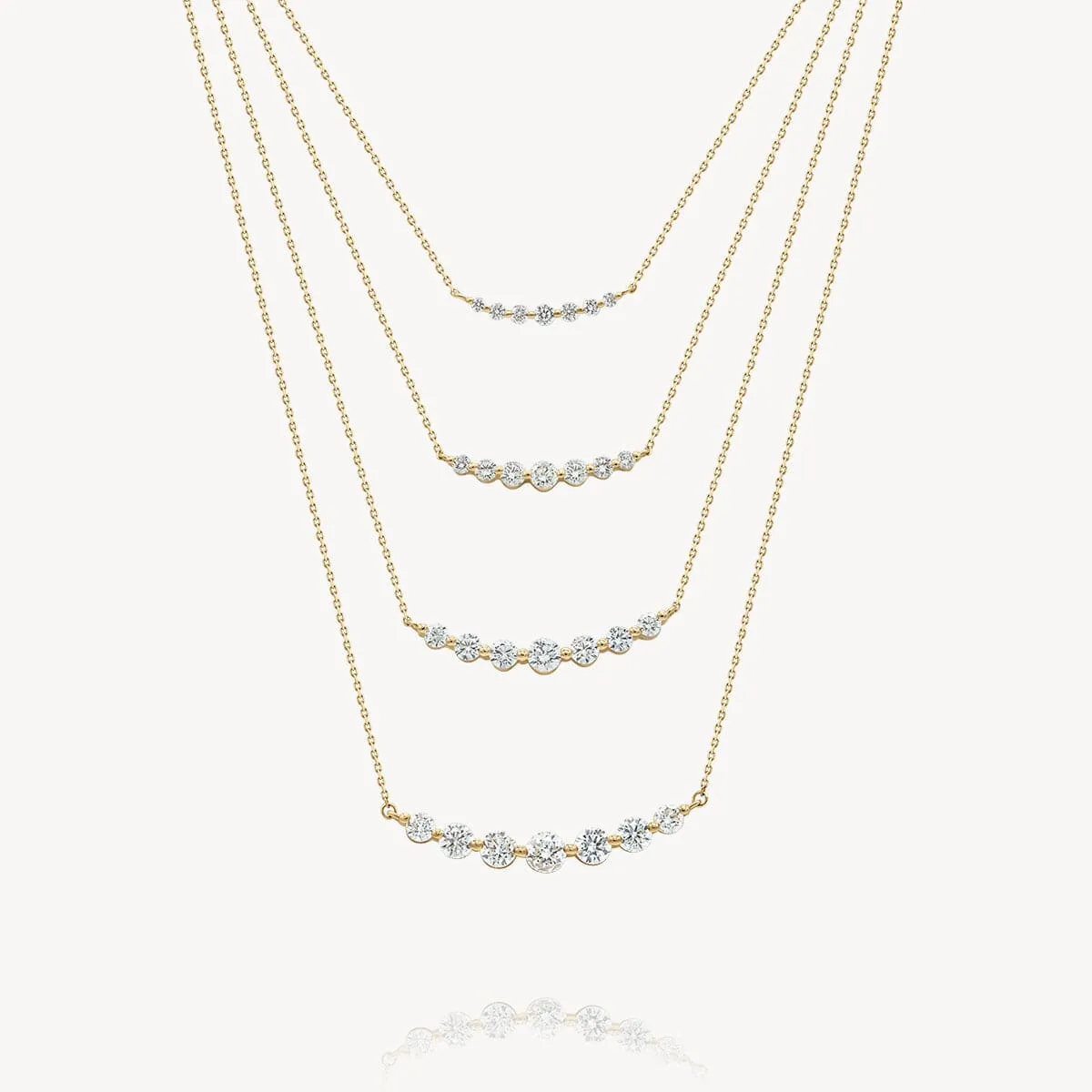 Floating White Diamond Necklace